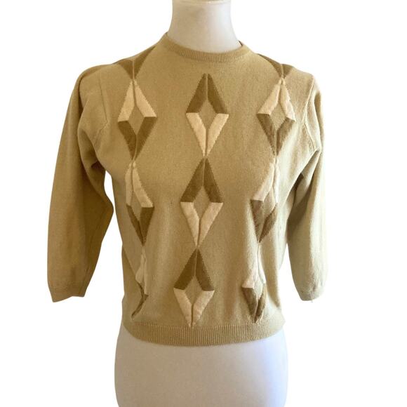Rare 1970s Vintage Diamond Sweater, Small - Picture 1 of 6